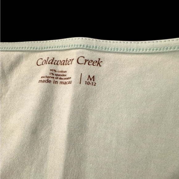 Coldwater Creek Lace Bottom Stretch sleeveless Tank Pistachio Mint Sz M - Picture 8 of 8